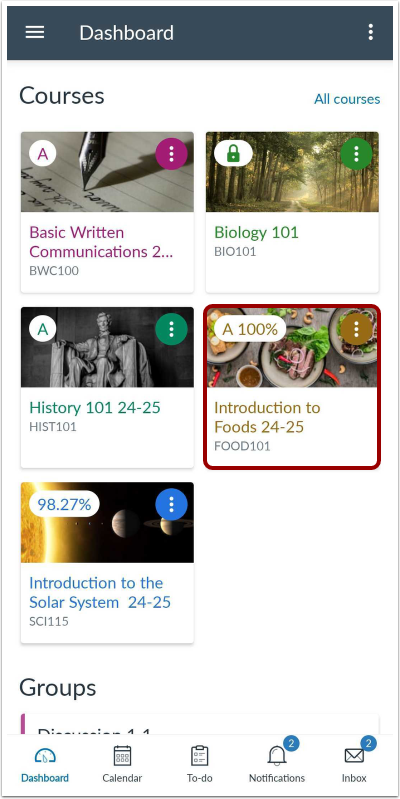 how to show grades on canvas dashboard card view Canvas Grades Extension