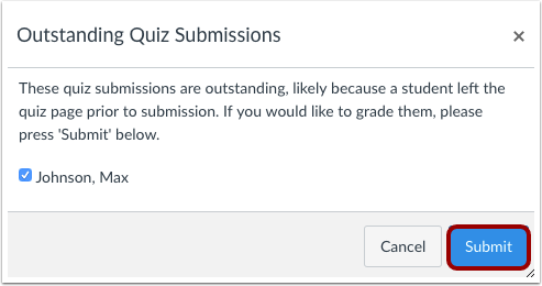 Submit Quiz Submissions
