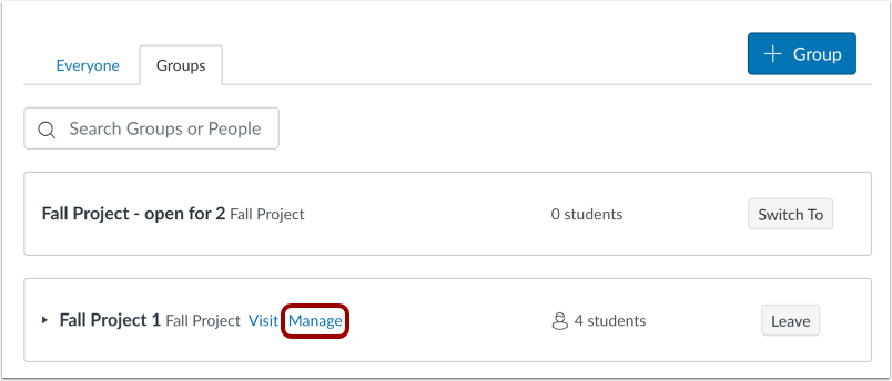 View Student Leader Groups