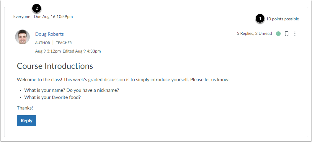 View Graded discussion