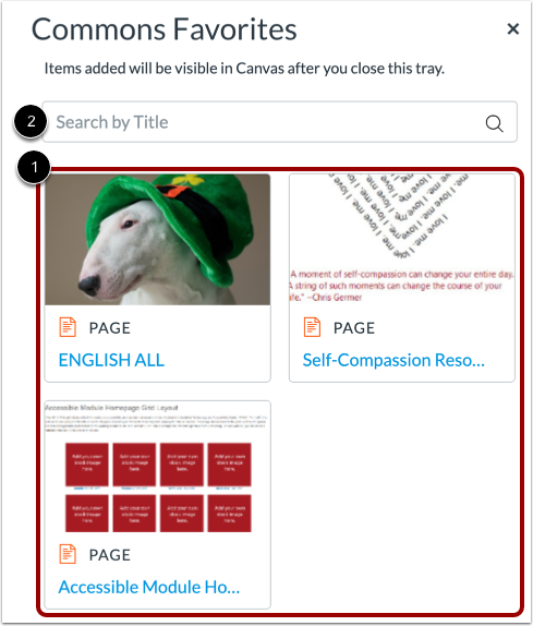 View Commons Favorites
