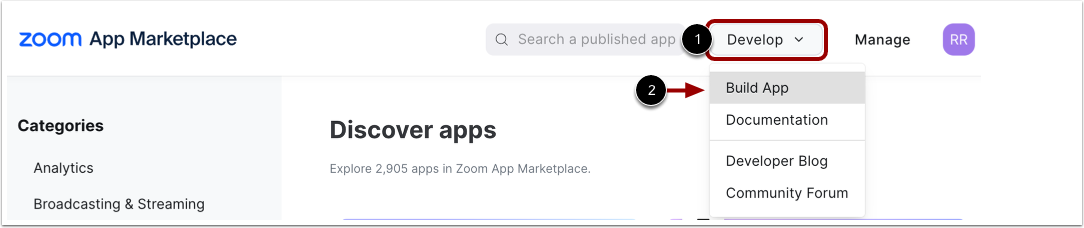 Open App Development Type Options