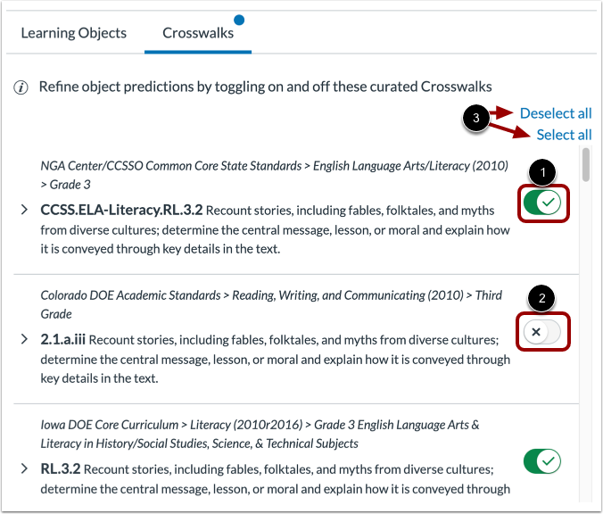 Manage Default Crosswalks