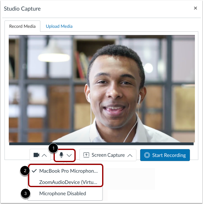 Select Microphone Options