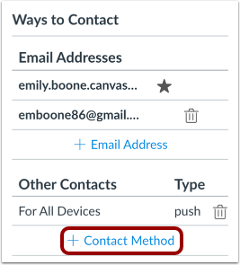 Add Contact Method