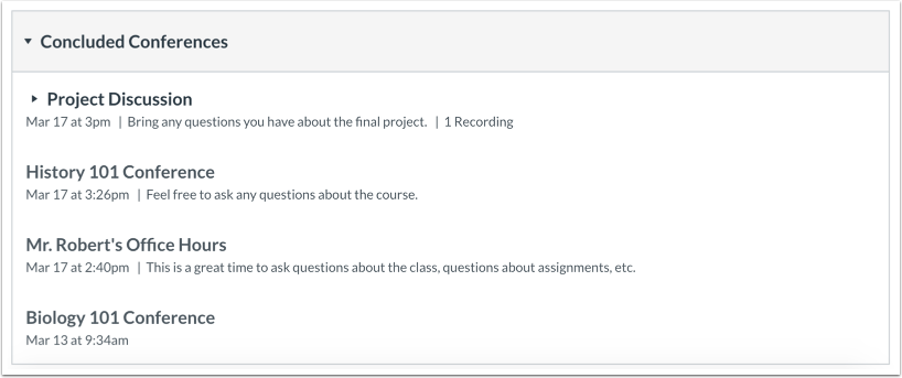 View Concluded Conferences