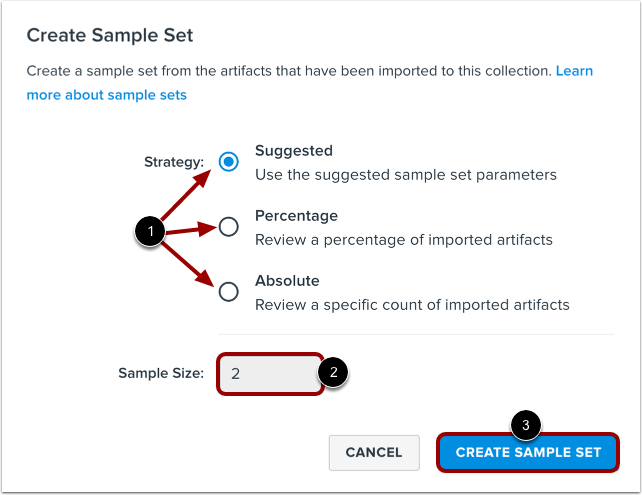 Define Sample Set Strategy