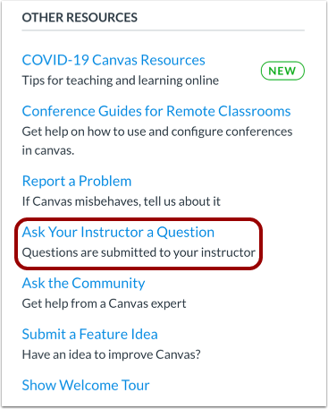 Ask Your Instructor a Question (Students)