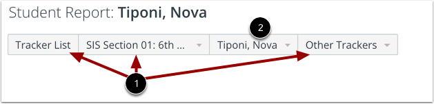 View Student Report Navgation Buttons