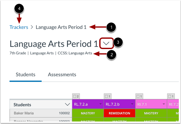 View Tracker Details and Navigation