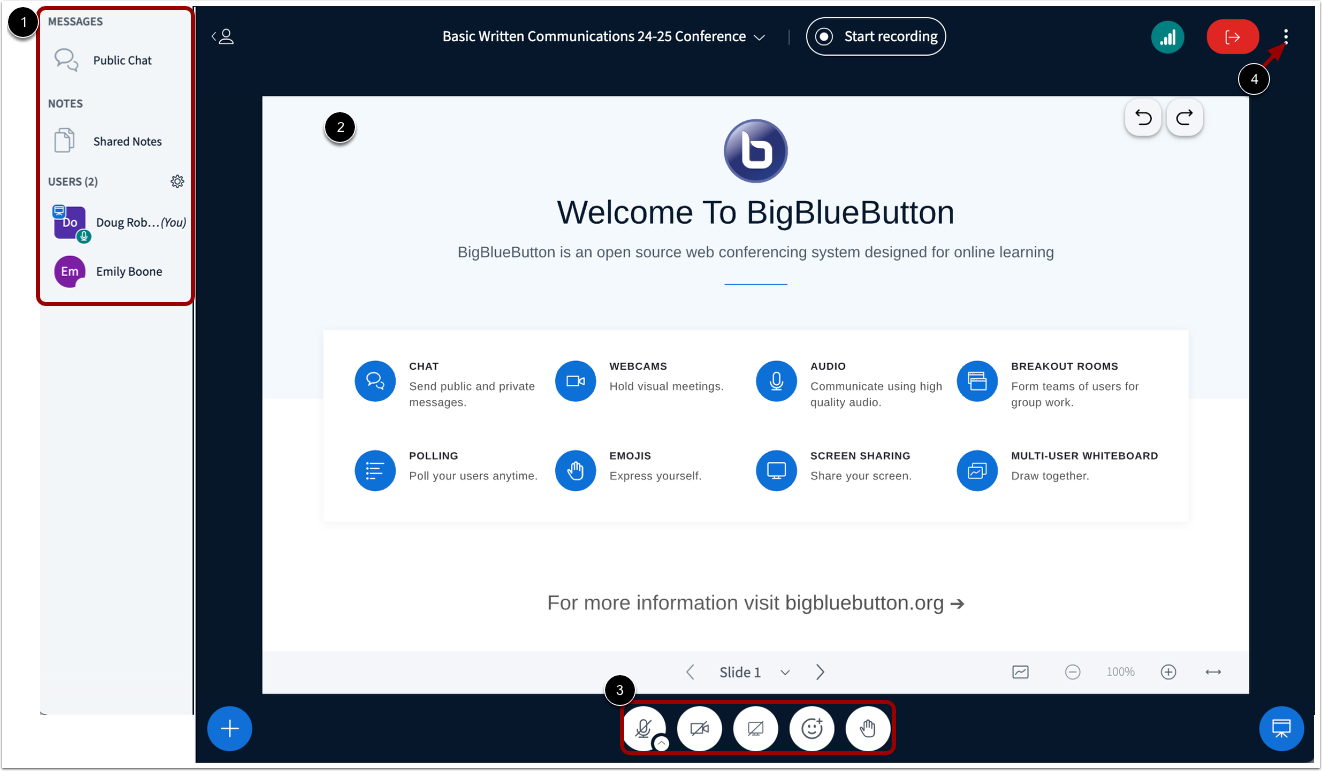 View Conferences Interface