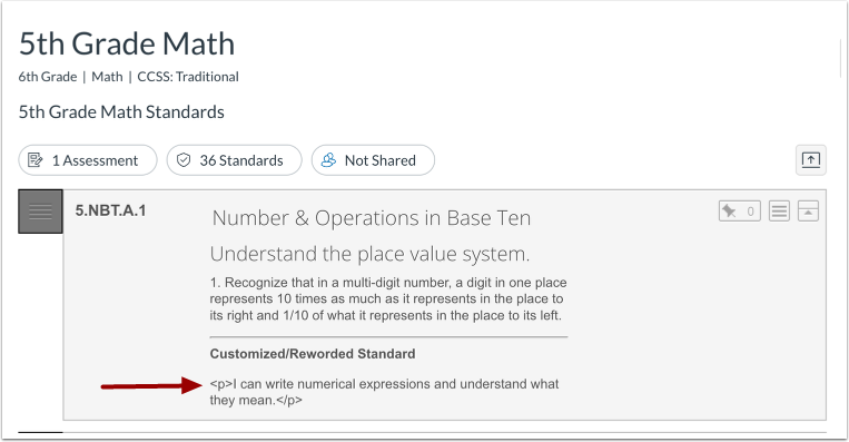 View Custom Description