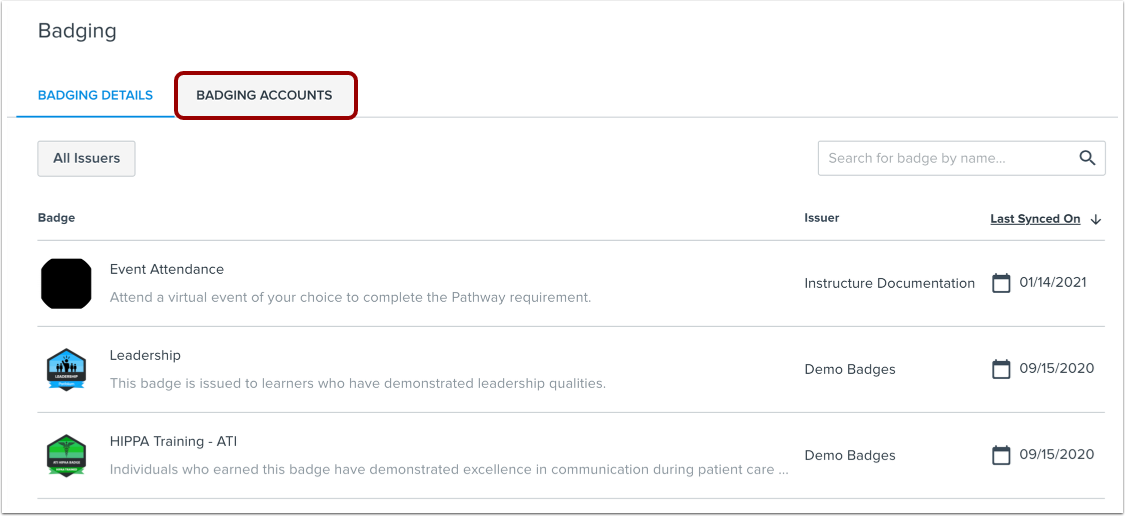 Open Badging Accounts