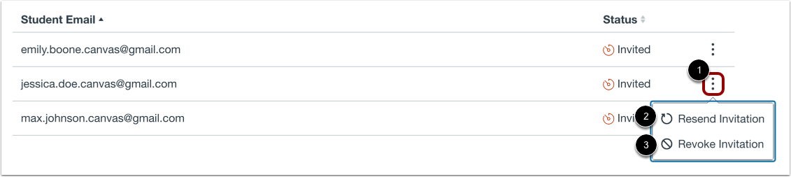 Resend or Revoke Invite