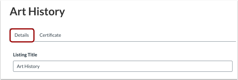 Open Listing Details