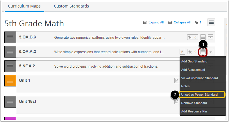 Unset Power Standard