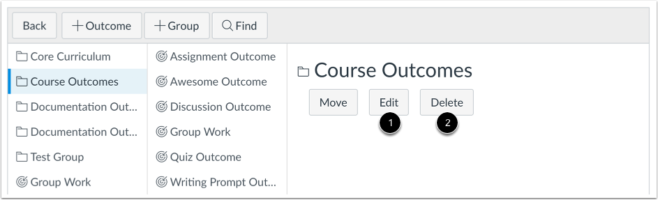 Modify Outcome Group