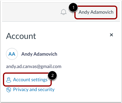 Open Account Settings