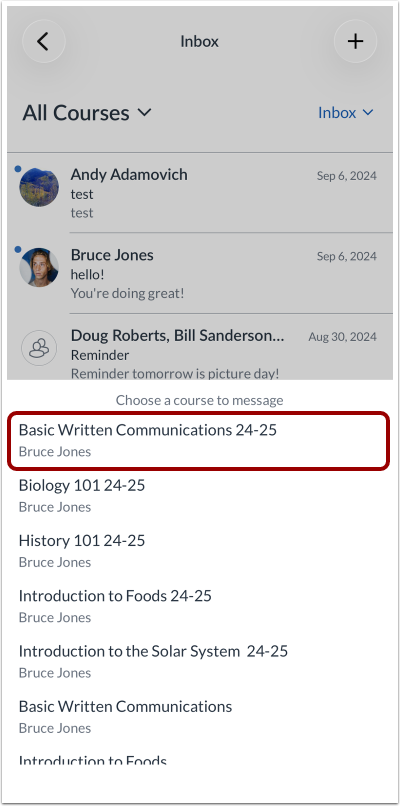 How do I view my Canvas Inbox in the Canvas Parent app on my iOS device ...