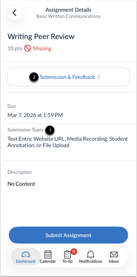How do I submit a Studio assignment in the Canvas app on my iOS device ...