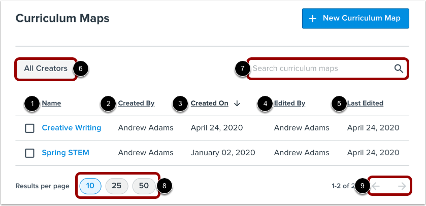View Curriculum Maps