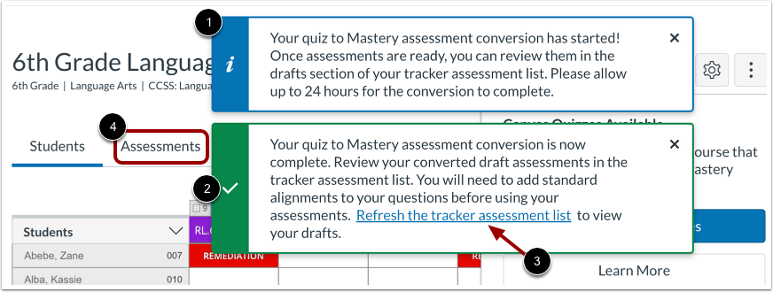 View Conversion Process Messages