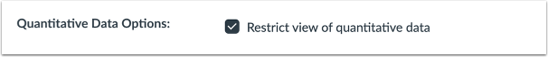 View Quantitative Data Options