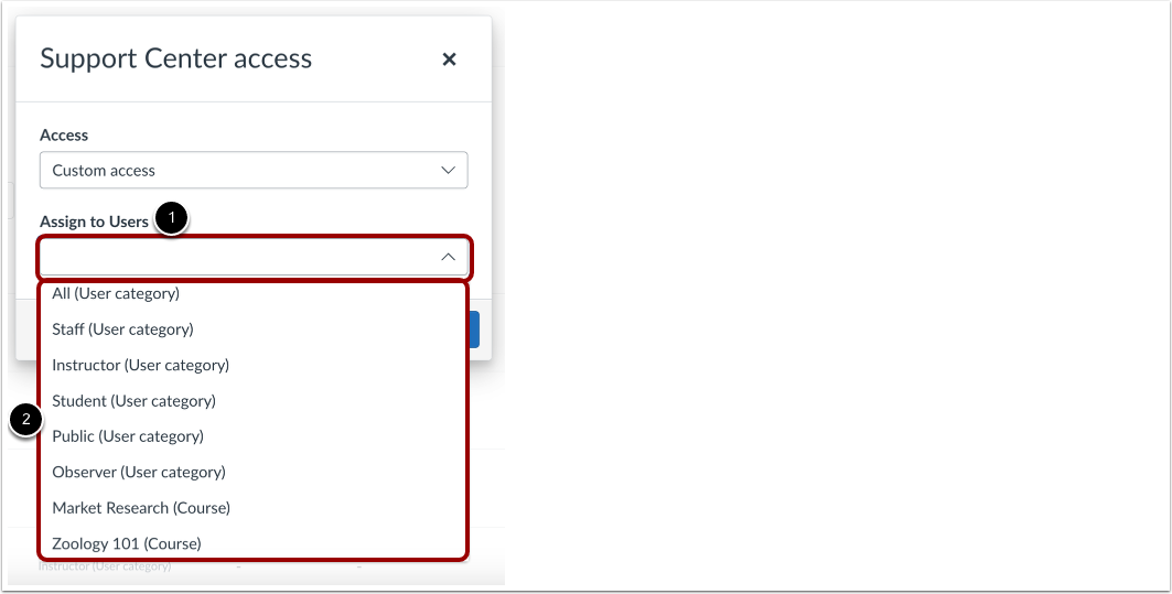 Assign User Custom Access