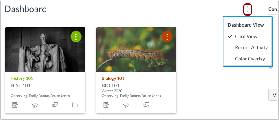 Change Dashboard View