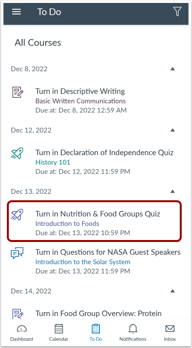 View To-Do List Item