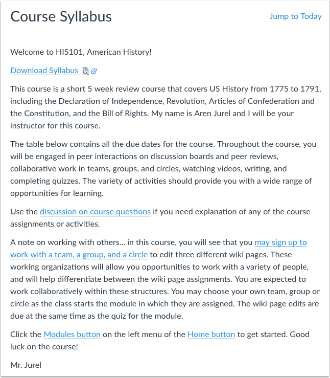 View Syllabus Description