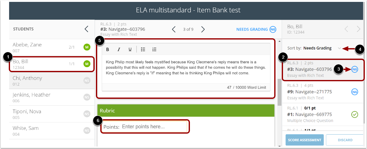 View Item-Based Assessment in Performance Grader