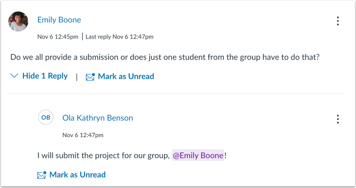 View Inline Threaded Replies