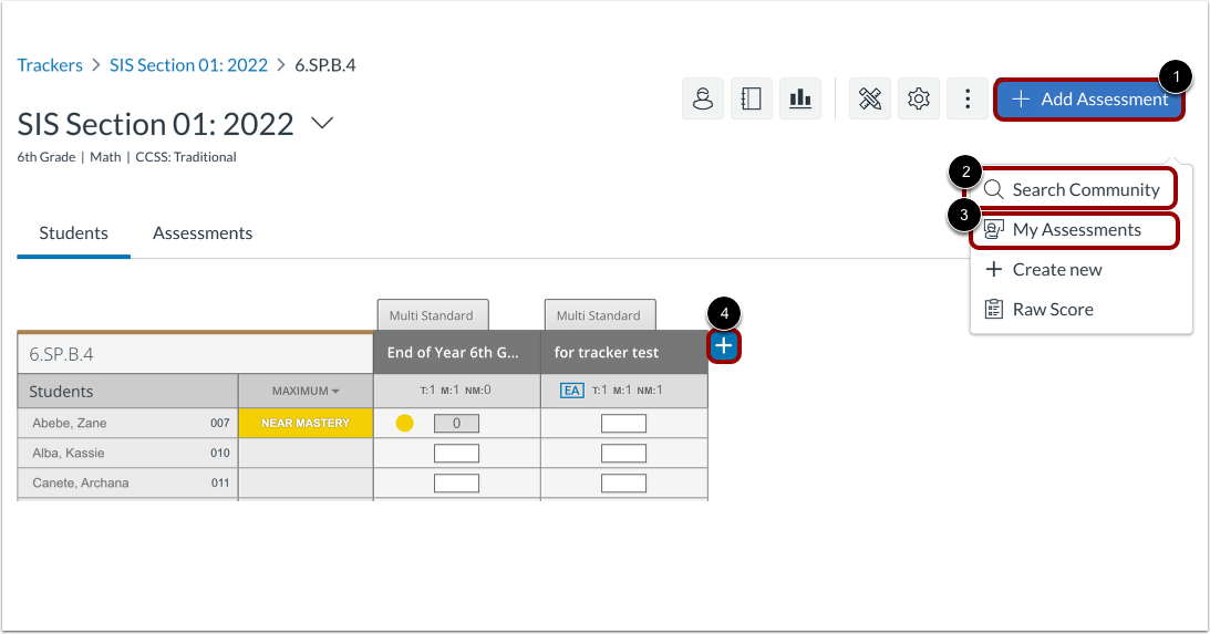 Add Additional Assessments