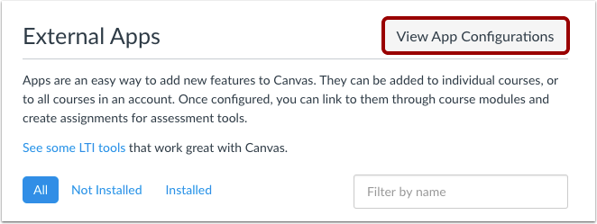 View App Configurations
