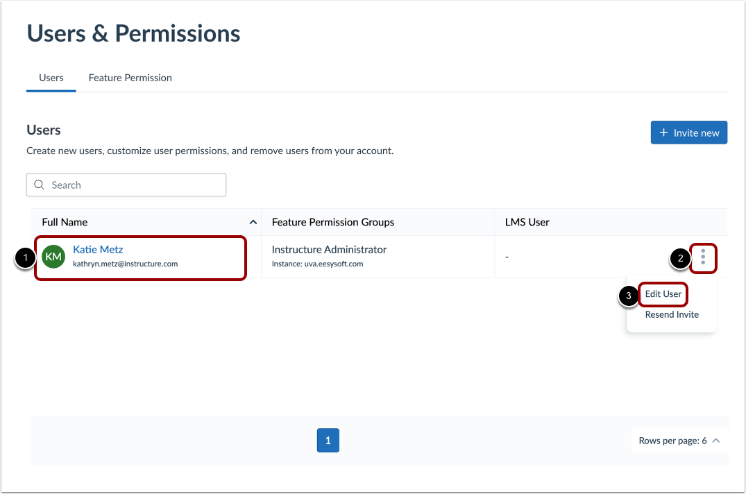 Edit Users and Permissions