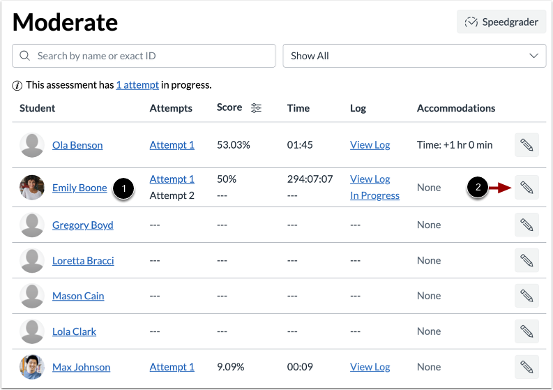 View Moderation Page