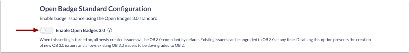 Enable Open Badges 3.0