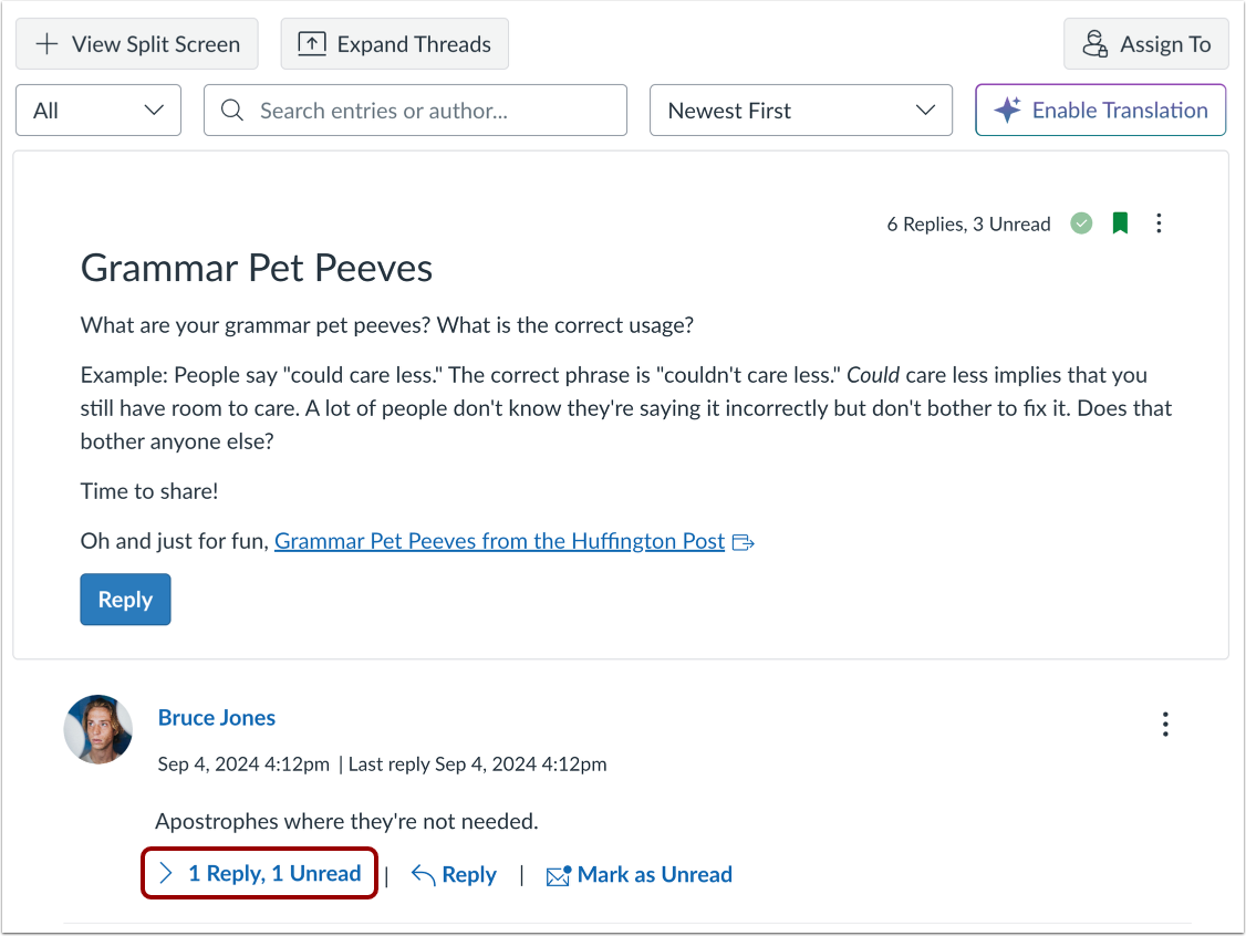 View Inline Discussion Thread Replies