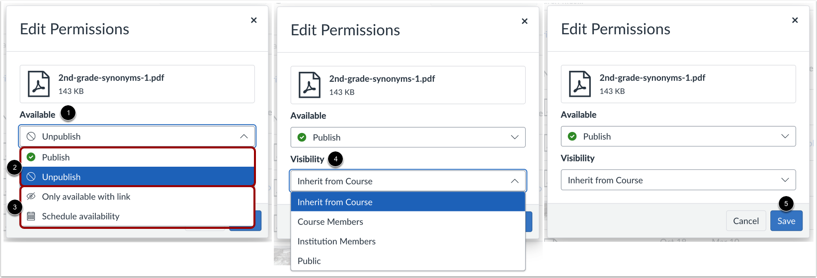 Select File or Folder Availability and Visibility