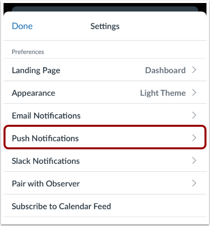 View Push Notifications