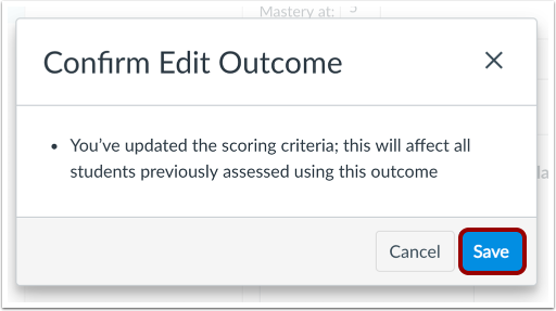 View Scoring Edits Confirmation