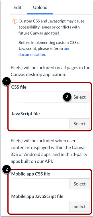 Upload Custom CSS/JavaScript Files
