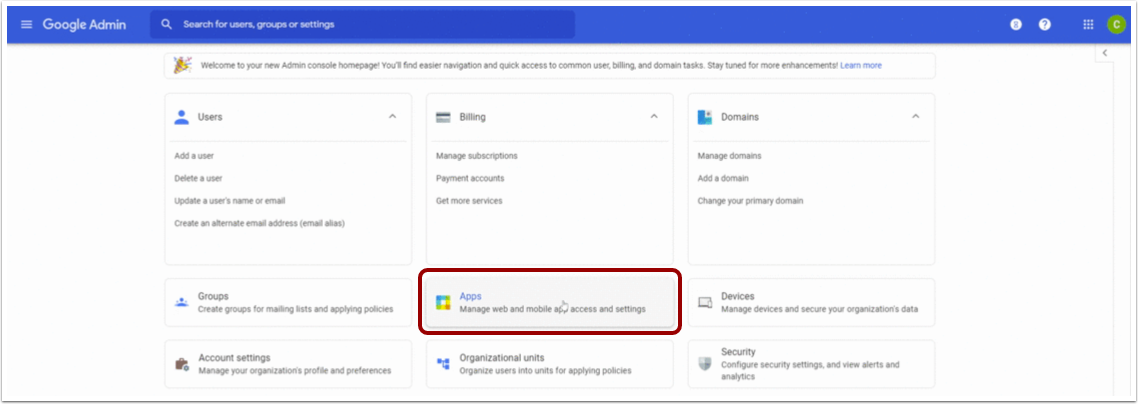Configure GSuite