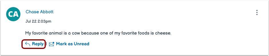 Thread a Discussion Reply