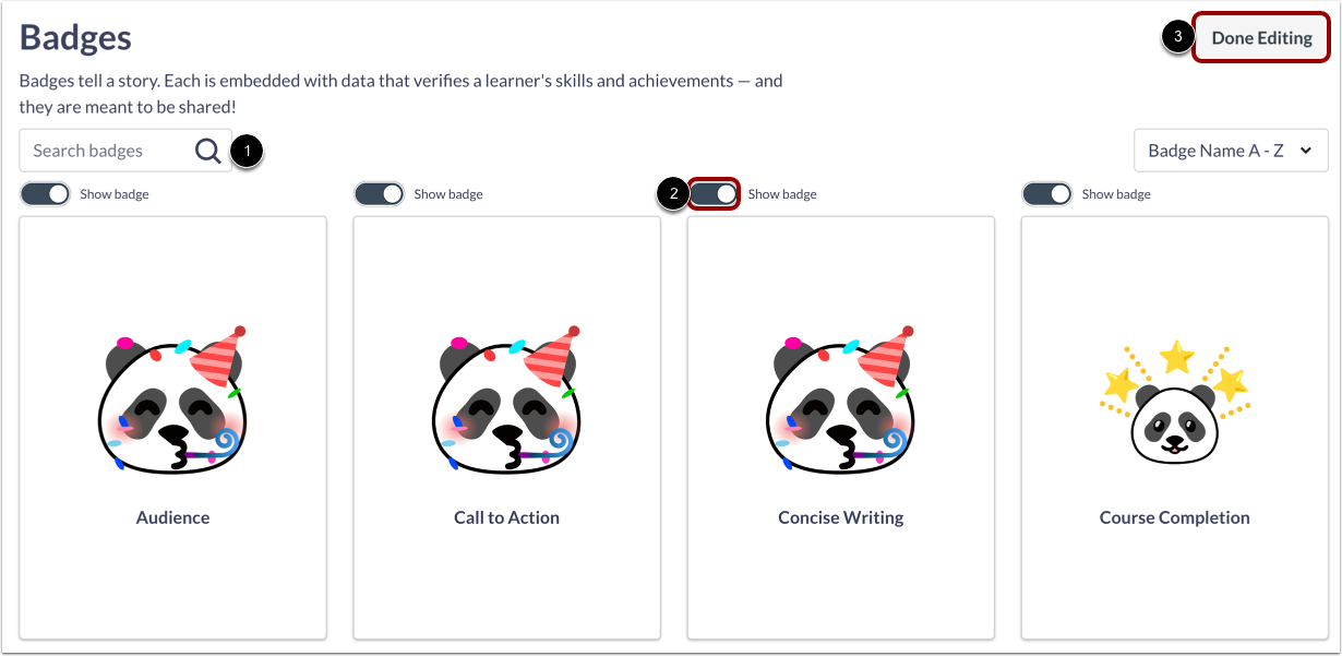 Manage Badge Visibility