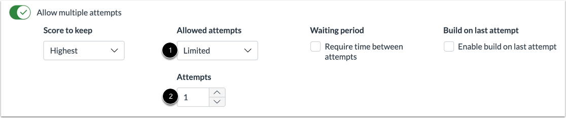 Set Limited Attempts