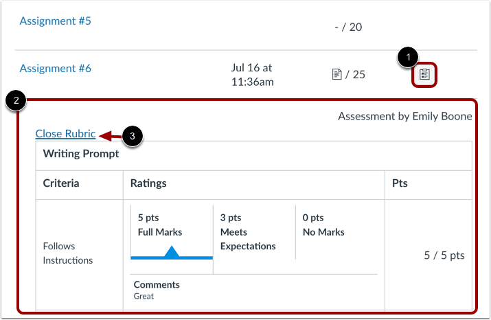 View Feedback in Grades