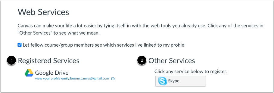 Link to Web Services