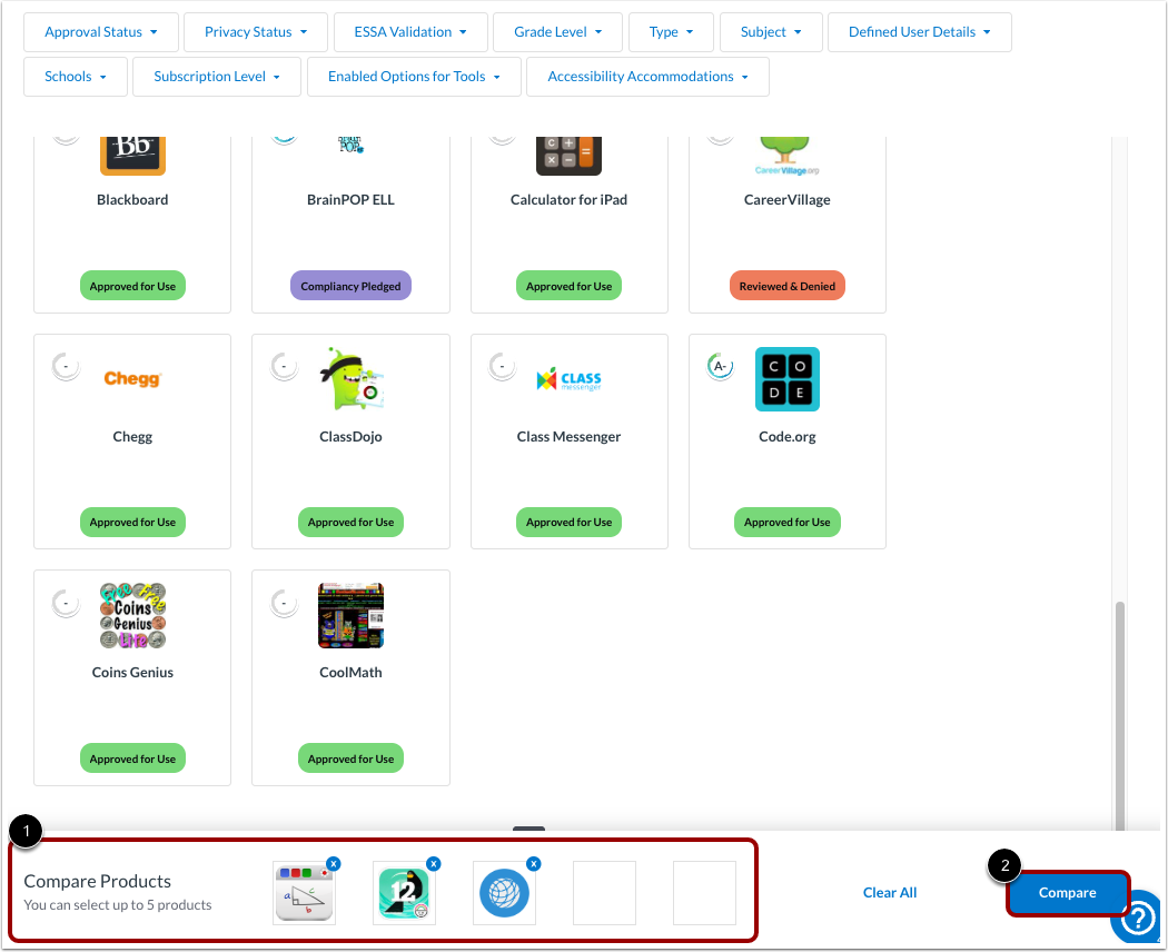 View Selected Products